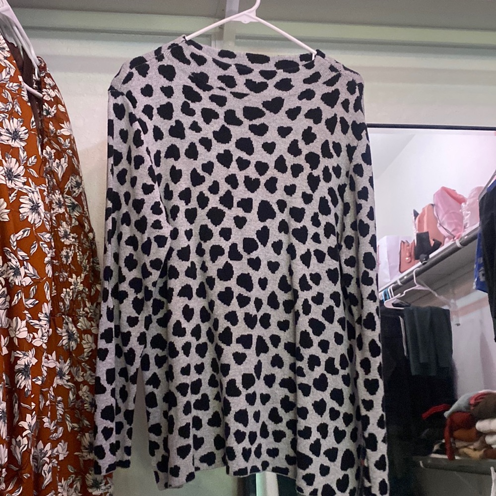 Loft heart sweater with mock neck